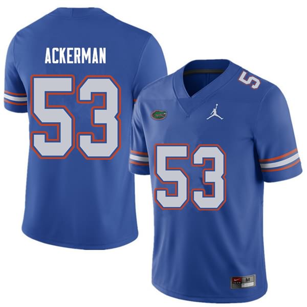 NCAA Florida Gators Brendan Ackerman Men's #53 Jordan Brand Royal Stitched Authentic College Football Jersey REJ0364SB